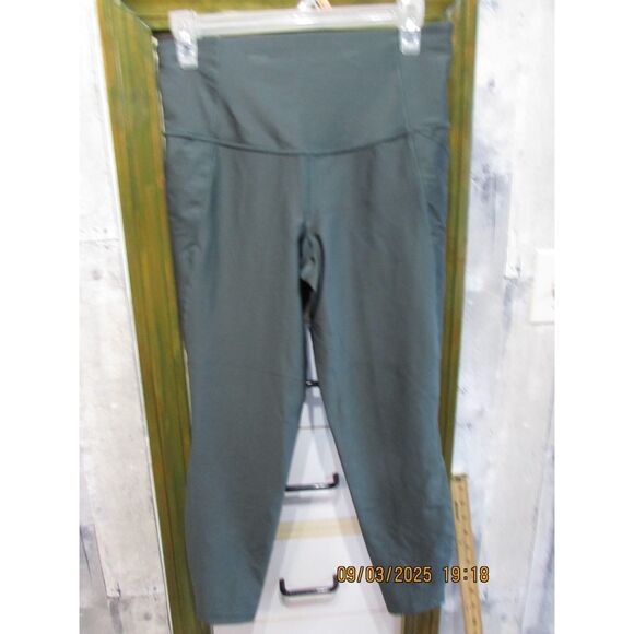All In Motion size 7/8 high rise running leggings pants green side pockets - Picture 1 of 9